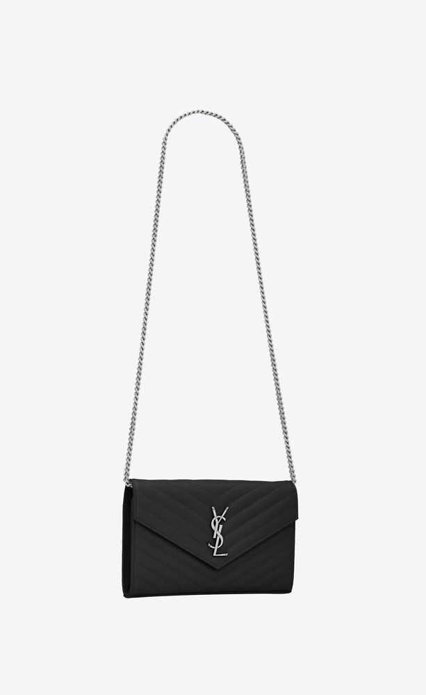  Túi Nữ Saint Laurent Cassandre Wallet 'Silver Black' 
