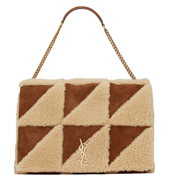  Túi Nữ Saint Laurent Jamie 4.0 In Suede Shearling 'Beige' 