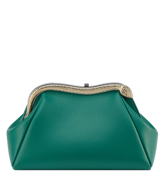  Túi Nữ Bvlgari Serpentine Leather Pouch 'Green' 