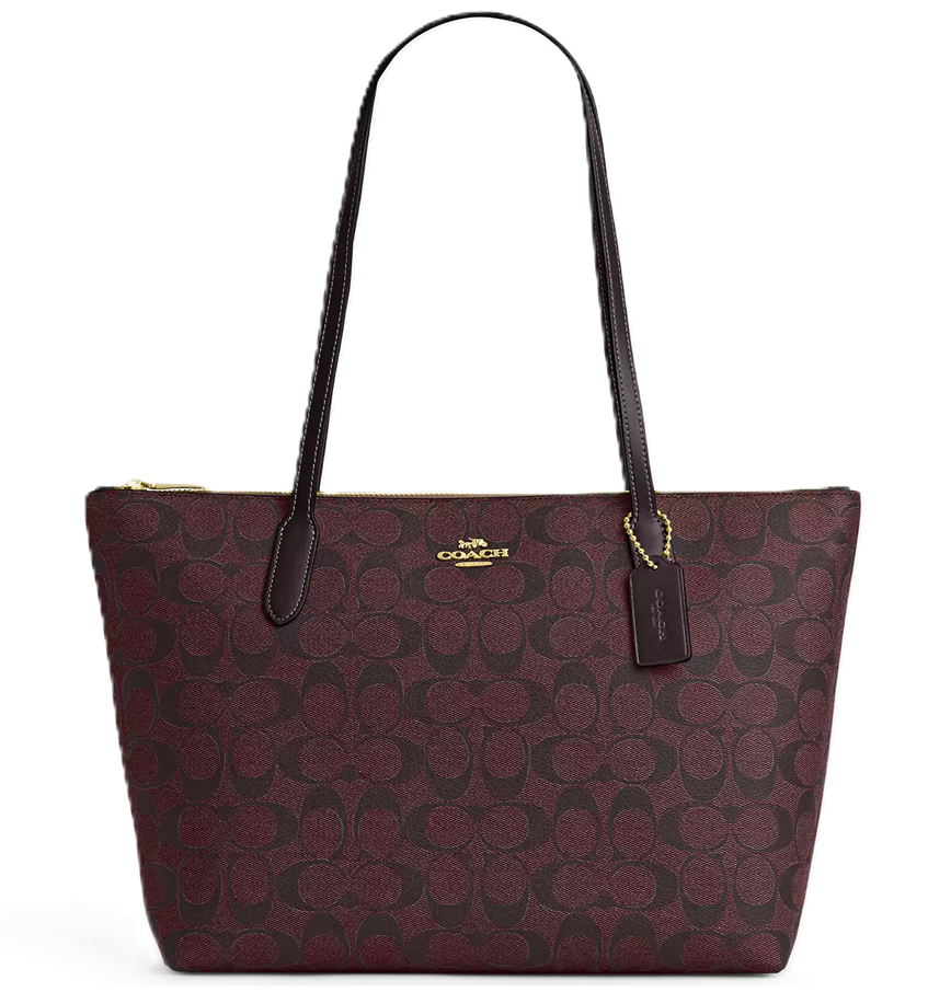 Túi Nữ Coach Zip Top Tote Signature Canvas 'Oxblood' 4455-IMFCG