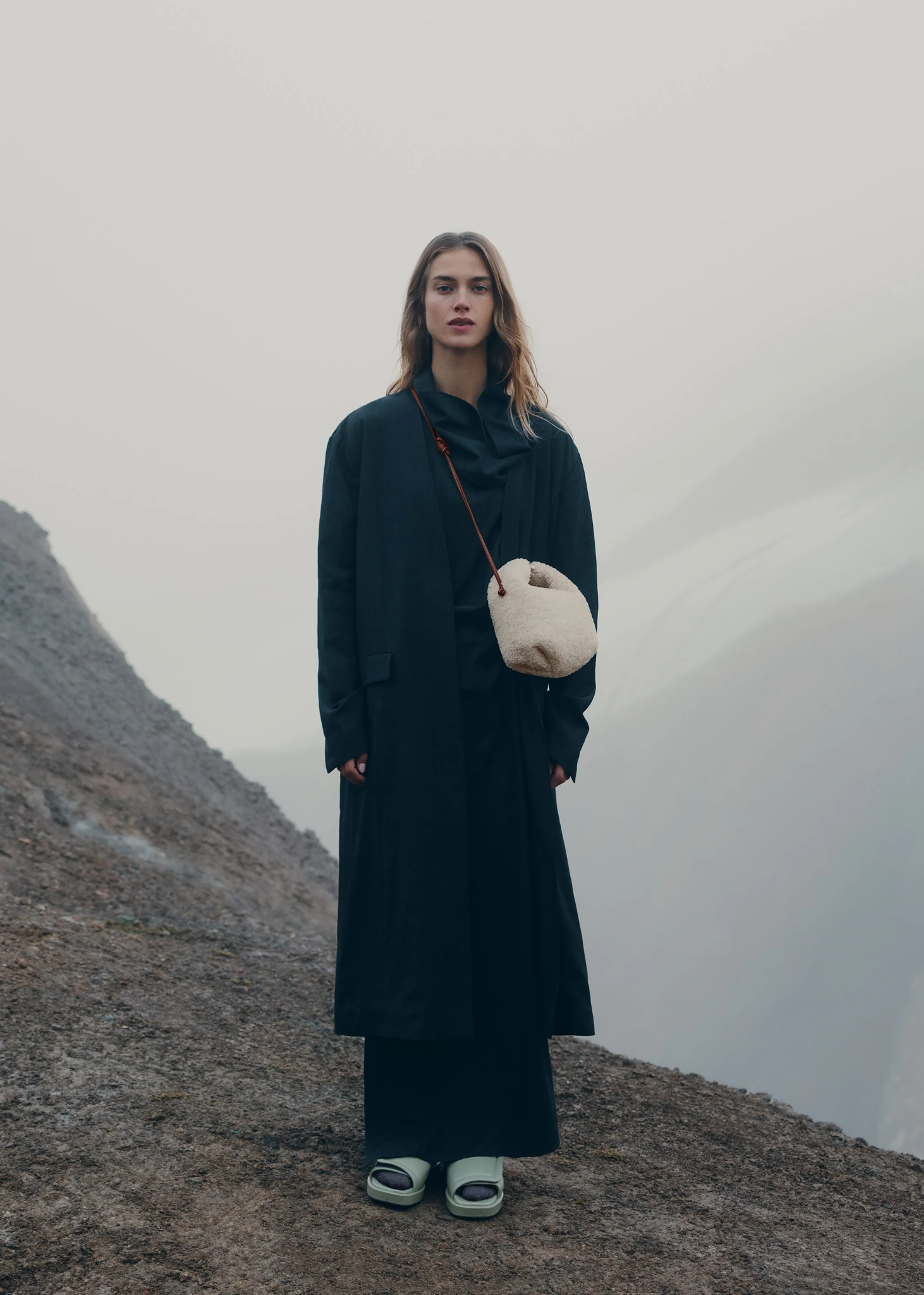  Túi Nữ Polene Béri Ecru Shearling 'White' 