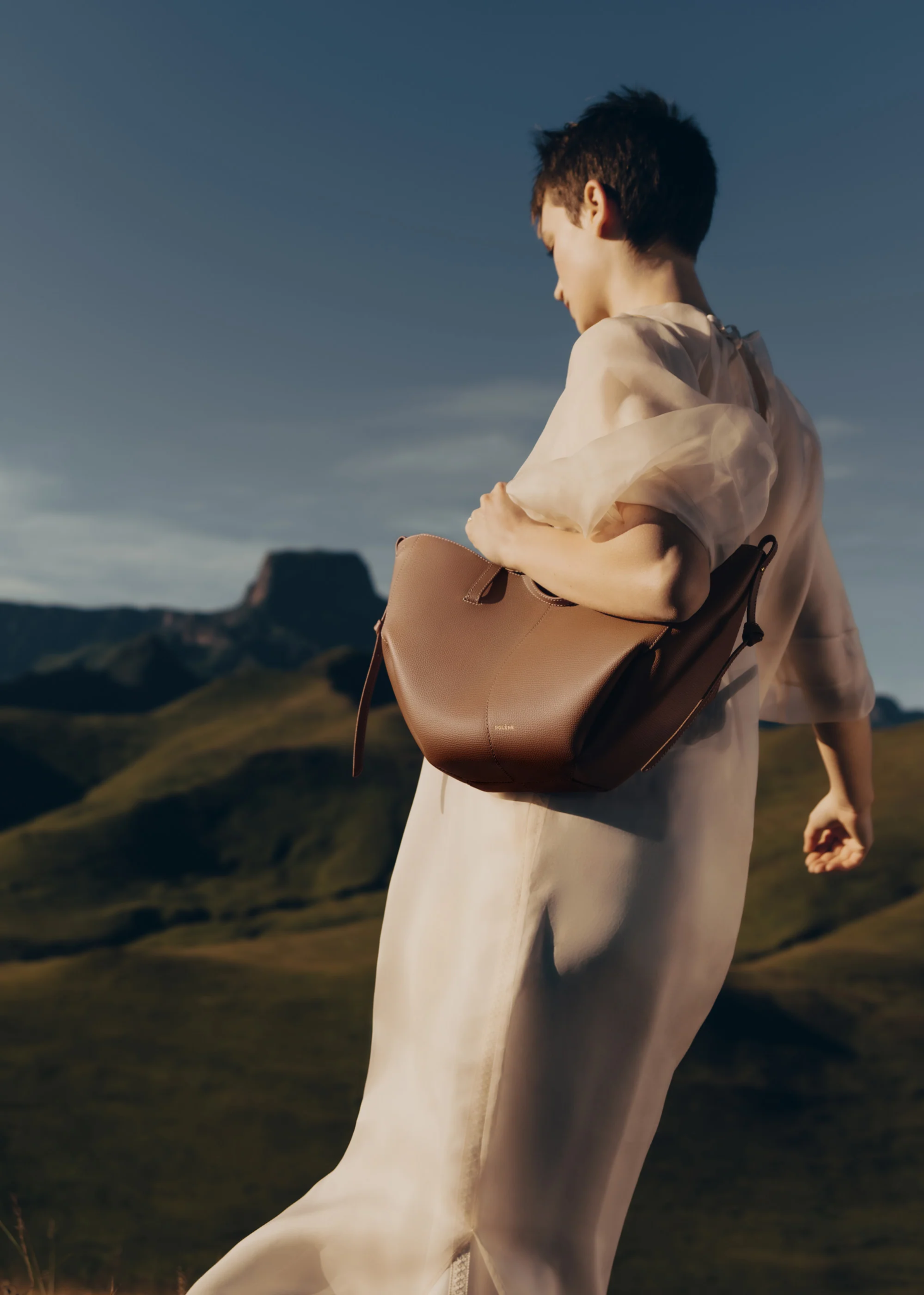  Túi Nữ Polene Cyme Mini Textured 'Camel' 