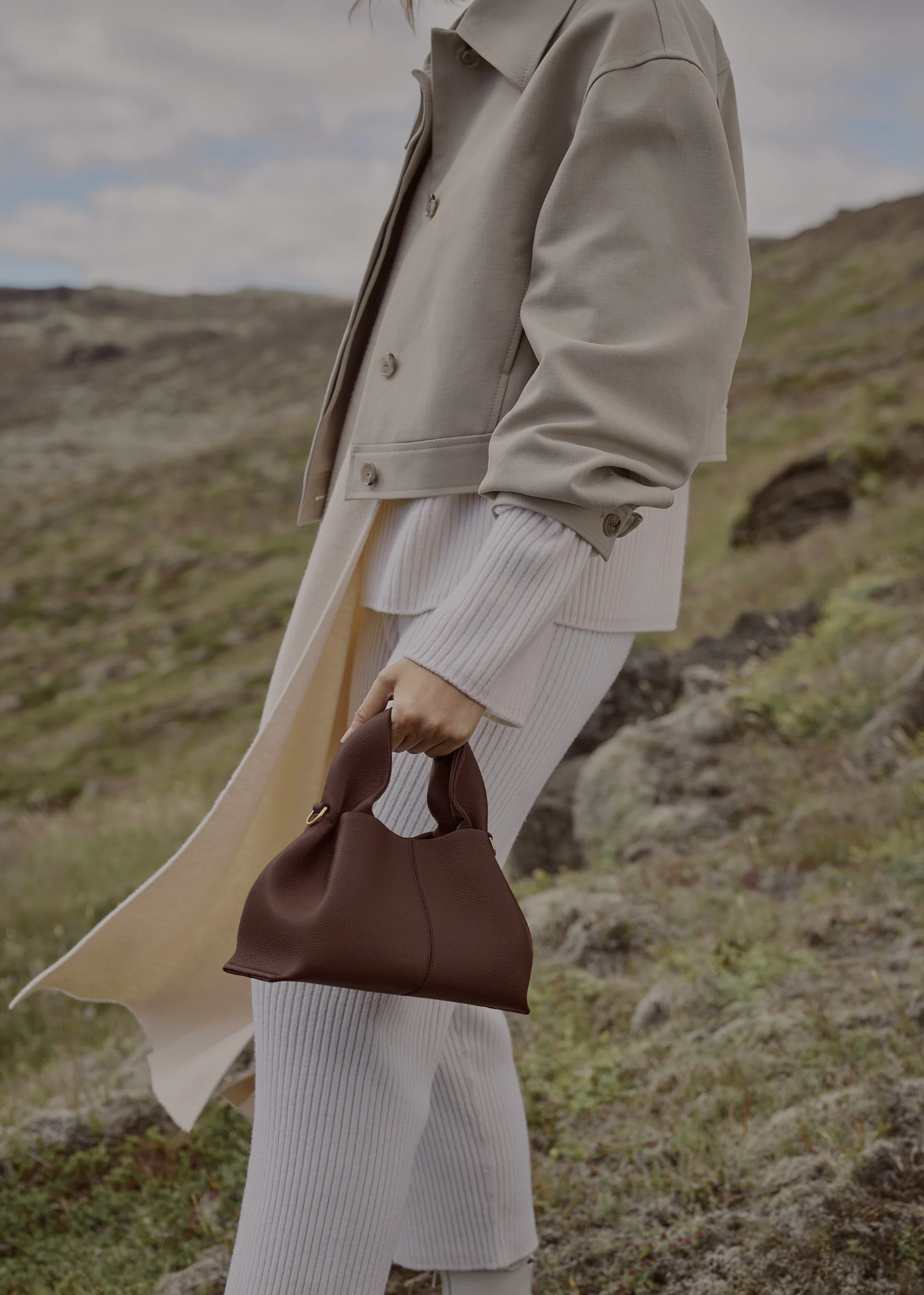  Túi Nữ Polene Numéro Neuf Mini Textured 'Sandalwood' 