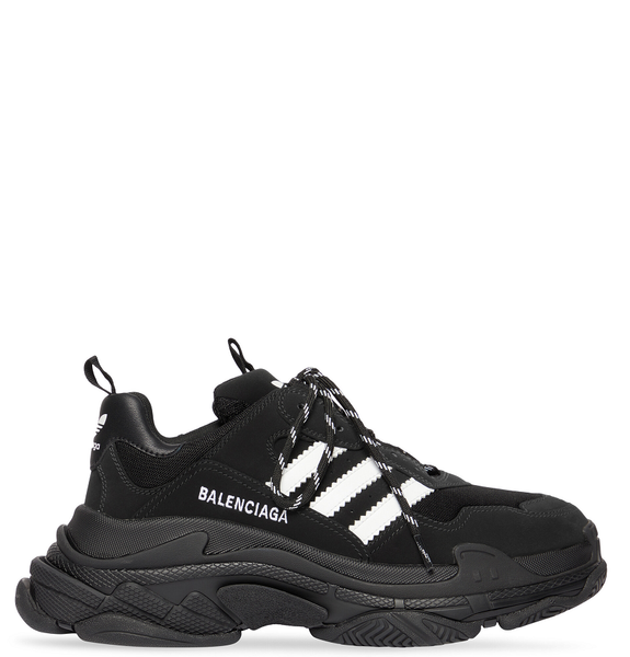  Giày Nữ Balenciaga x Adidas Triple S 'Black' 
