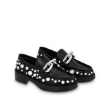  Giày Nữ Louis Vuitton X YK Academy Loafers 'Black Silver' 