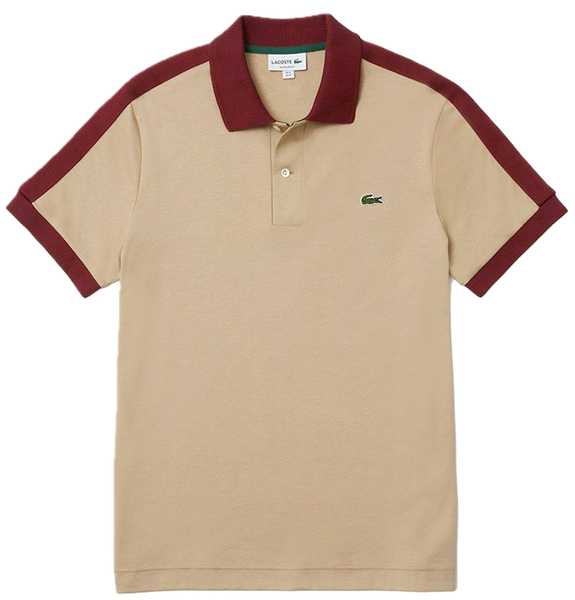  Áo Lacoste Classic Fit Contrast Collar 'Beige' 