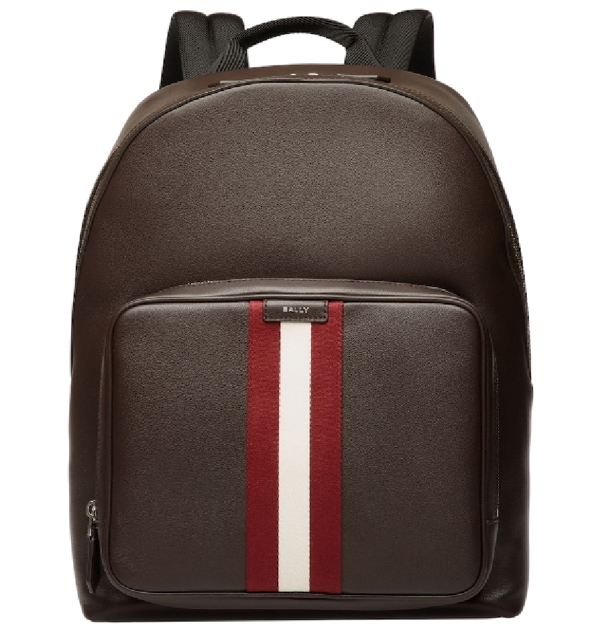  Balo Bally Code Backpack In Ebano Leather 'Brown' 