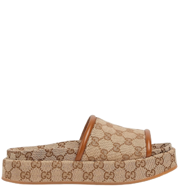  Dép Nữ Gucci GG Platform Sandal 'Beige' 