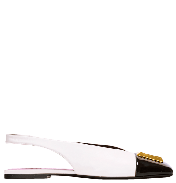  Giày Nữ Balmain Flat Eden Slingbacks 'White' 