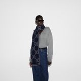  Khăn Gucci Check GG Wool Scarf 'Blue' 