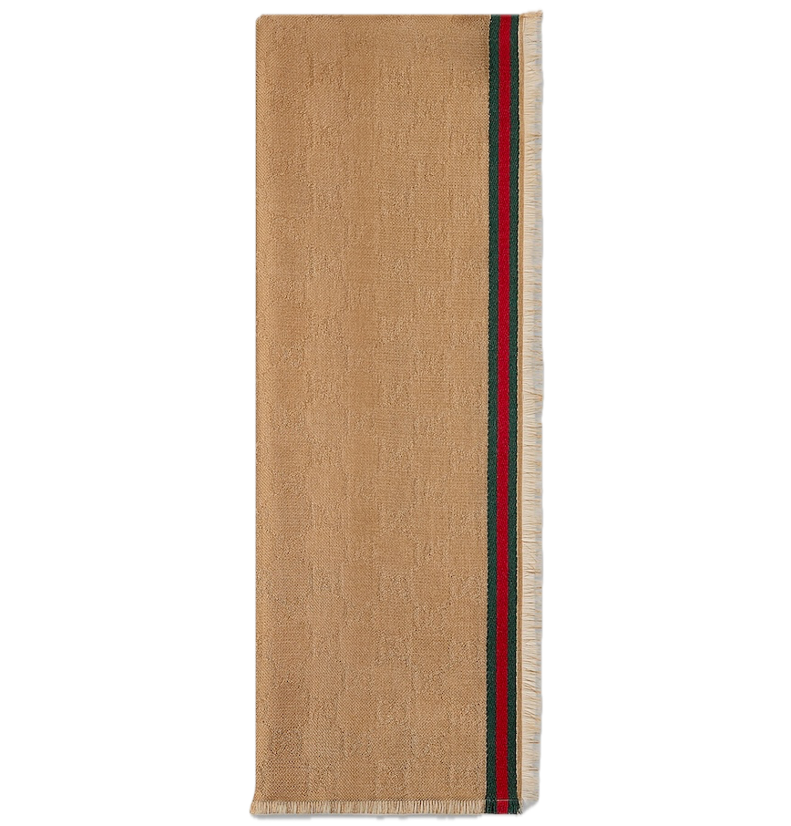  Khăn Gucci GG Silk Cotton Stole 'Beige' 