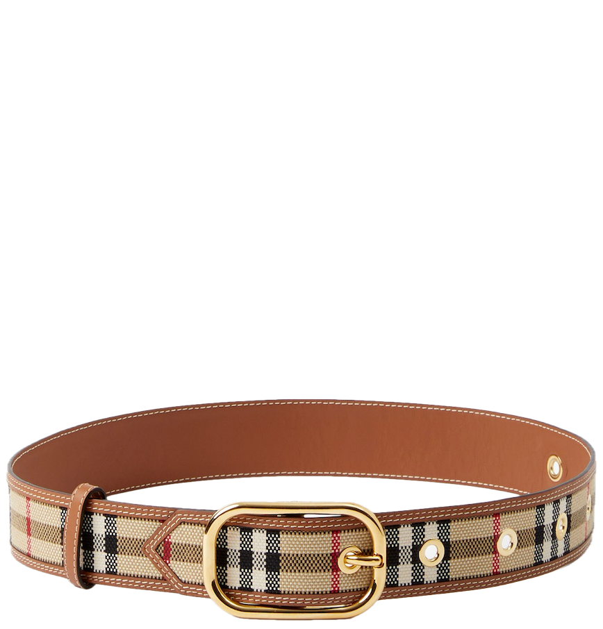  Thắt Lưng Nữ Burberry Check Leather Belt 'Beige' 