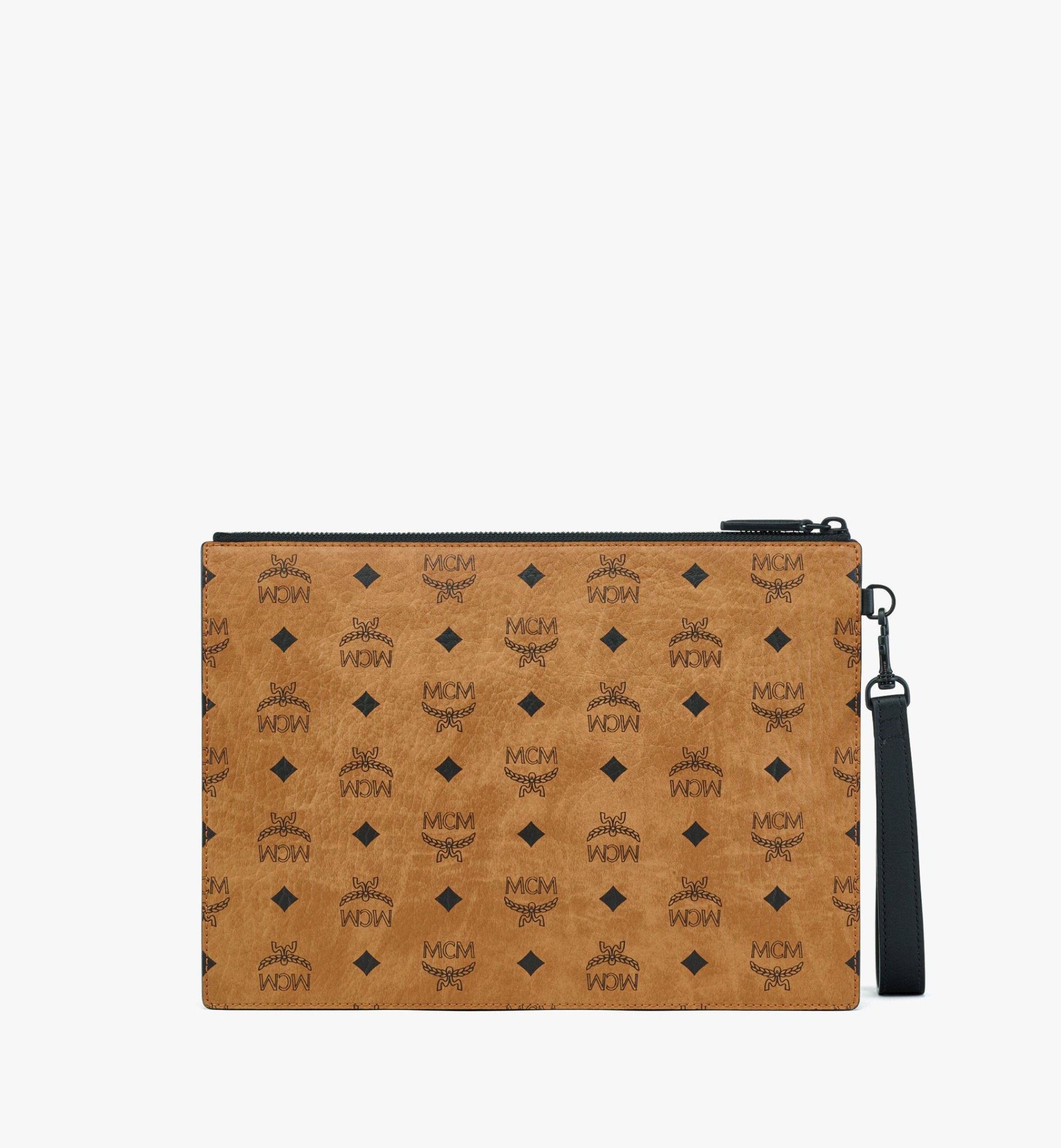 Túi MCM Aren Wristlet Zip Pouch 'Cognac' 