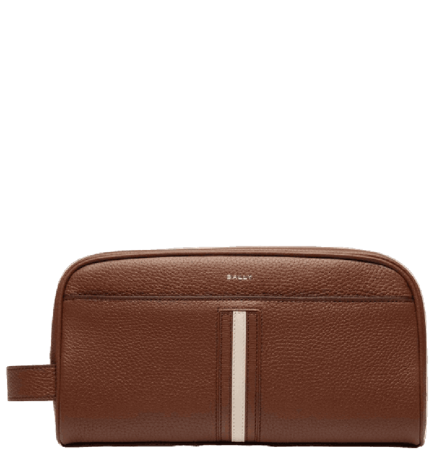 Túi Nam Bally Ribbon Toiletry Bag Leather 'Brown' 6305136 – LUXITY