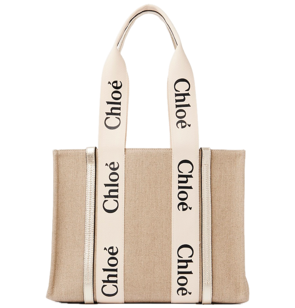  Túi Nữ Chloe Woody Tote Bag 'Light Gold' 
