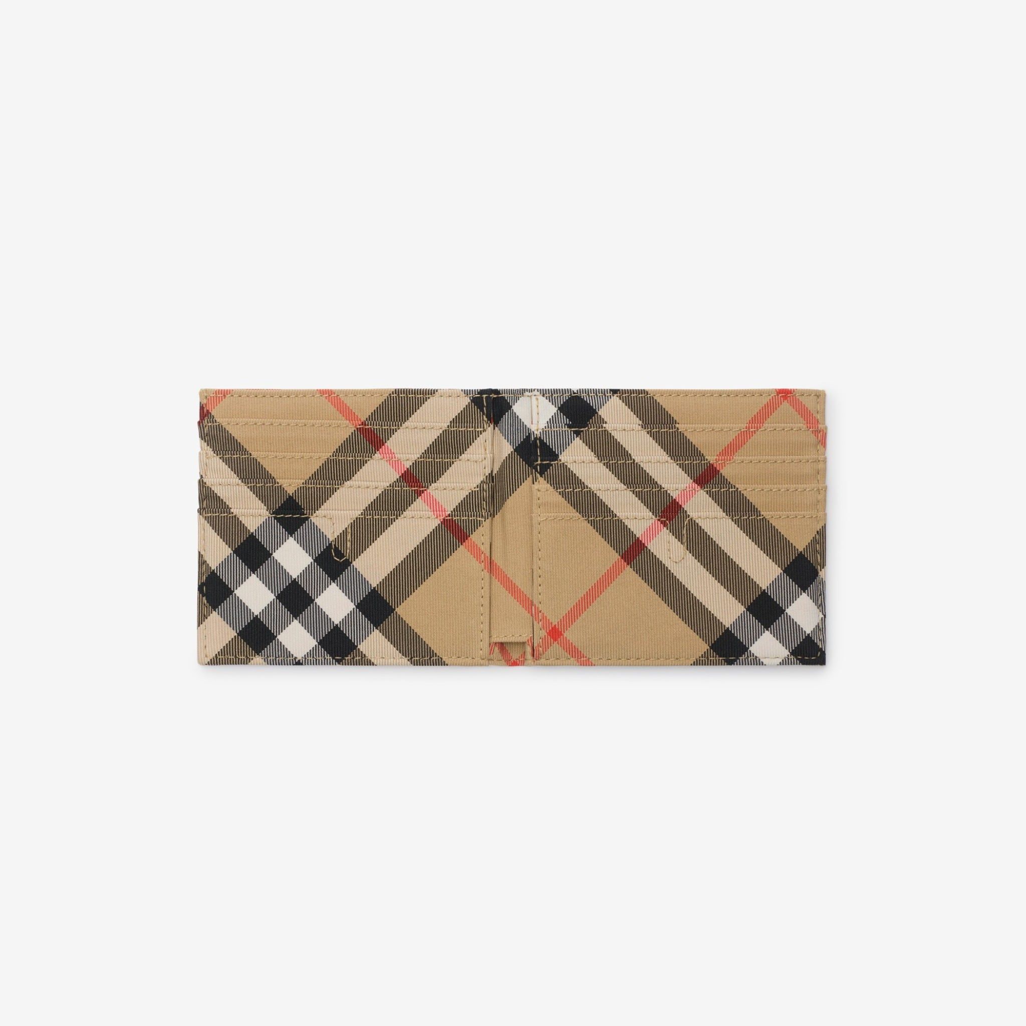  Ví Nam Burberry EKD Check Bifold Wallet 'Sand' 