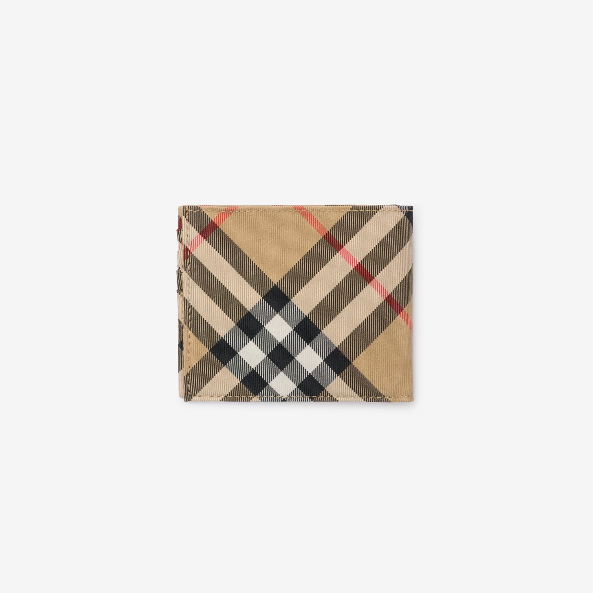  Ví Nam Burberry EKD Check Bifold Wallet 'Sand' 