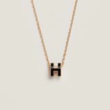  Vòng Cổ Nữ Hermes Mini Pop H Pendant 'Noir' 