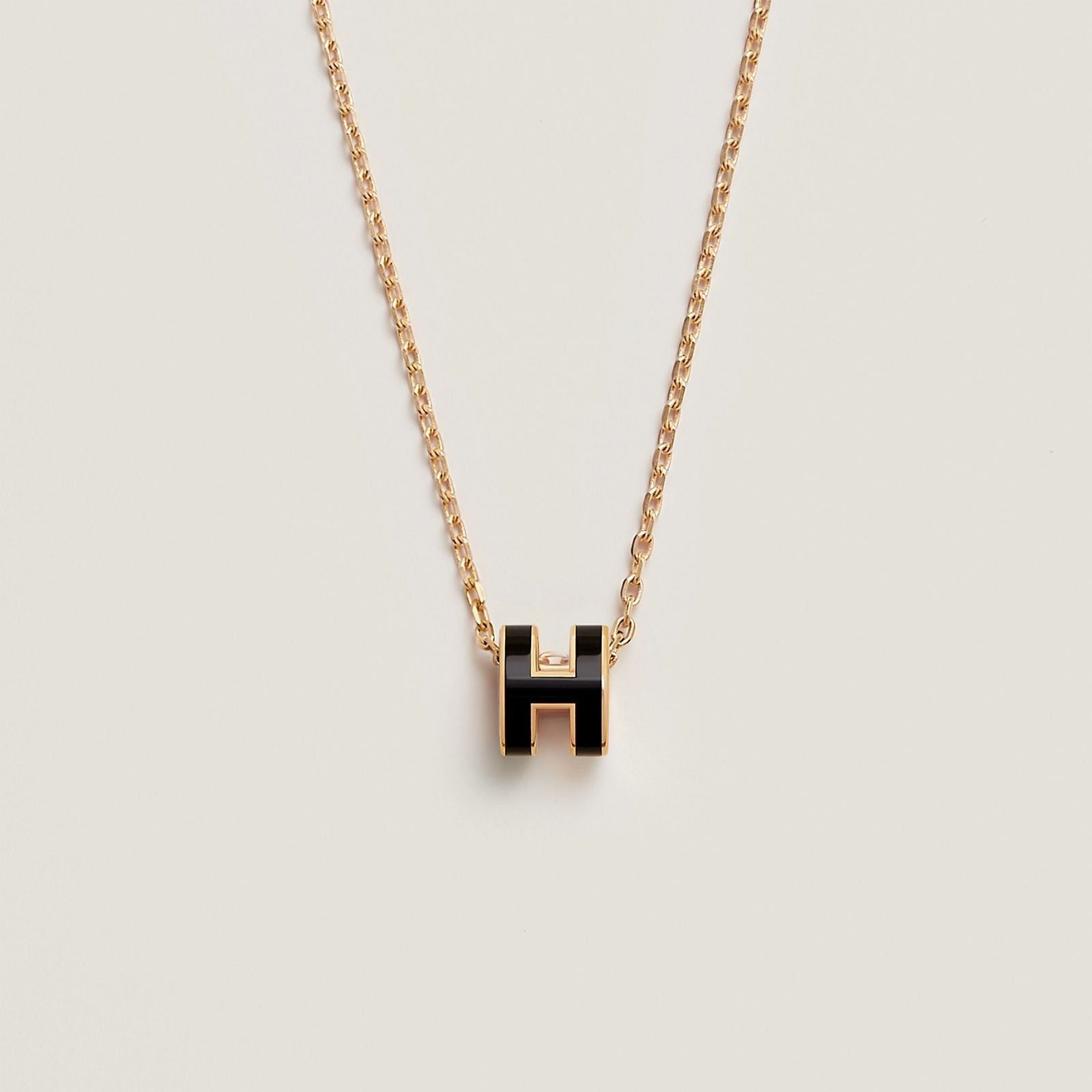  Vòng Cổ Nữ Hermes Mini Pop H Pendant 'Noir' 