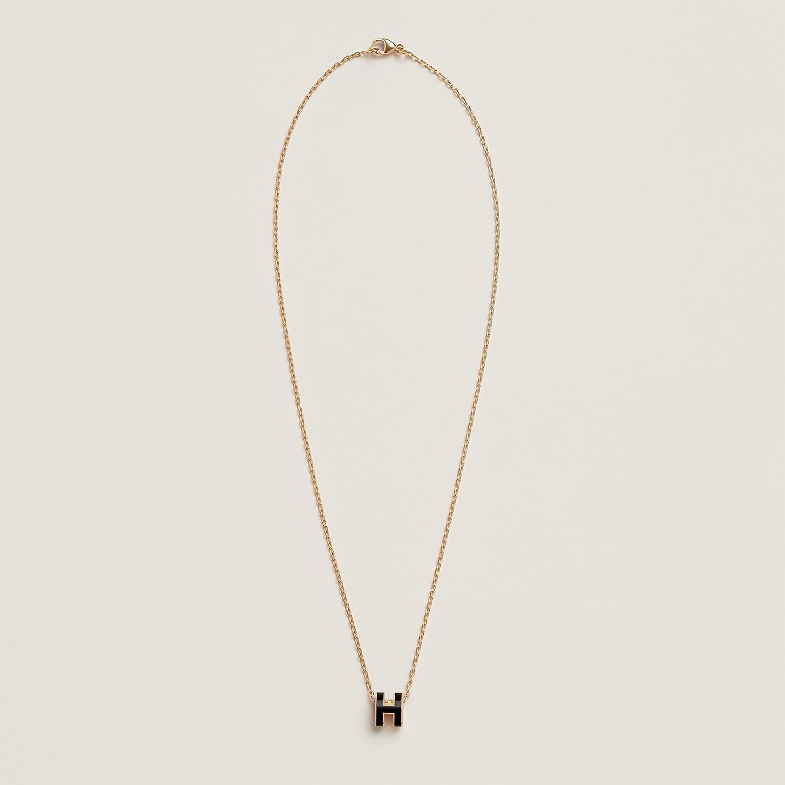  Vòng Cổ Nữ Hermes Mini Pop H Pendant 'Noir' 