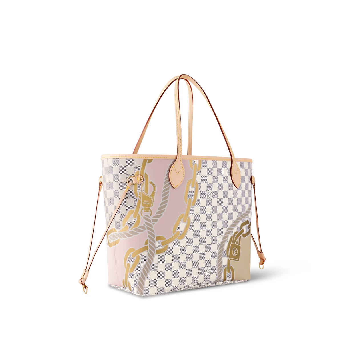 Louis Vuitton Pink x Yellow Monogram By the Pool Neverfull MM Tote Bag  938lvs415