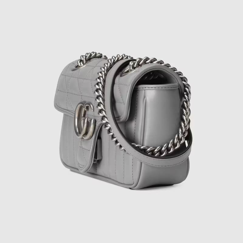  Túi Nữ Gucci Marmont Mini Shoulder 'Dark Grey Leather' 