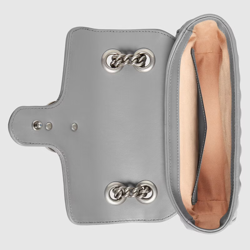  Túi Nữ Gucci Marmont Mini Shoulder 'Dark Grey Leather' 