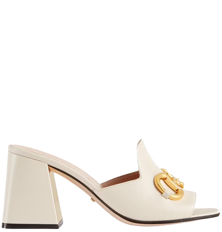  Dép Nữ Gucci Slide Sandal With Horsebit Leather 'White' 