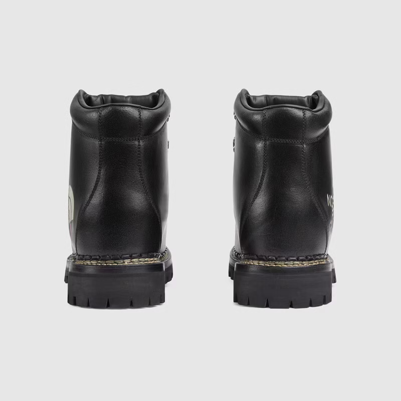  Giày Nam Gucci The North Face x Gucci Ankle Boot Leather 'Black' 