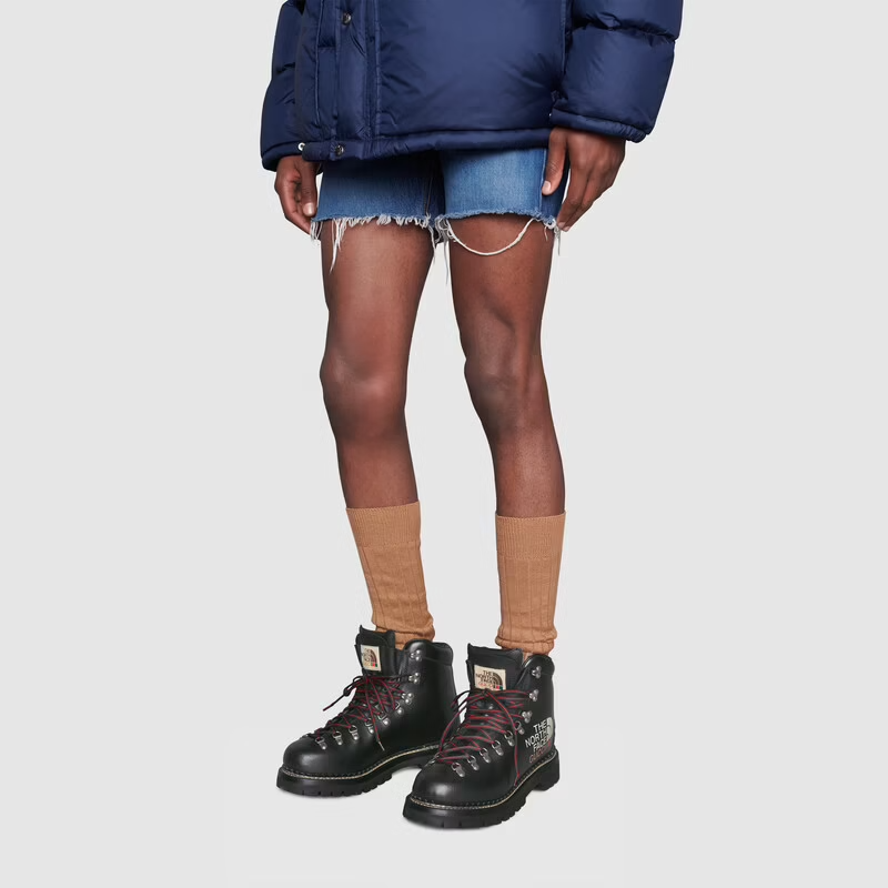  Giày Nam Gucci The North Face x Gucci Ankle Boot Leather 'Black' 