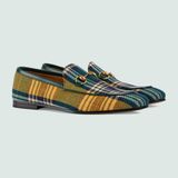  Giày Nam Gucci Jordaan Tartan Tweed Loafer 'Yellow Blue Green' 