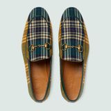  Giày Nam Gucci Jordaan Tartan Tweed Loafer 'Yellow Blue Green' 