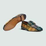  Giày Nam Gucci Jordaan Tartan Tweed Loafer 'Yellow Blue Green' 