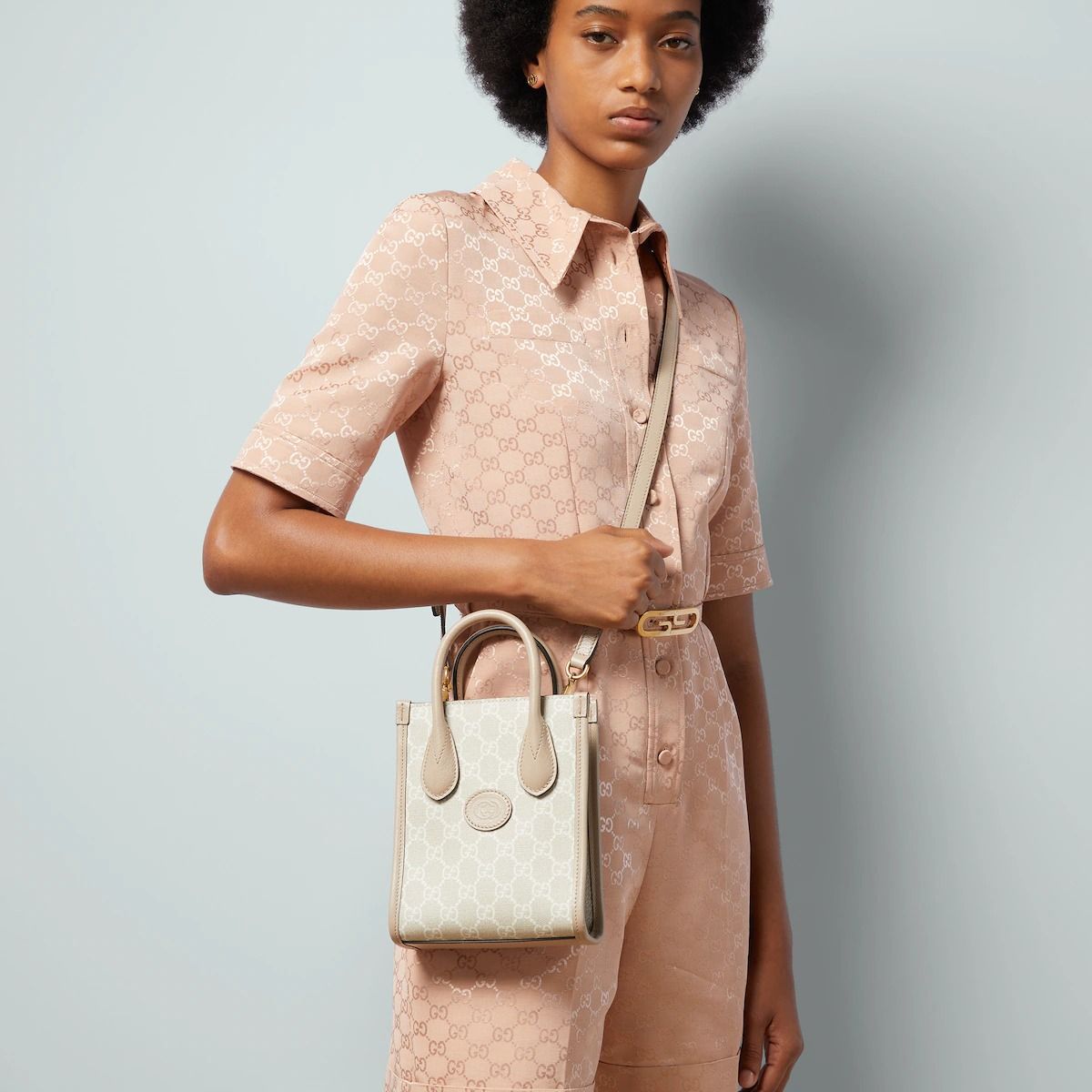 Túi Nữ Gucci Mini Tote Bag Interlocking G 'Beige' 671623