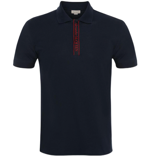  Áo Nam Alexander McQueen Cotton Polo Shirt 'Navy' 