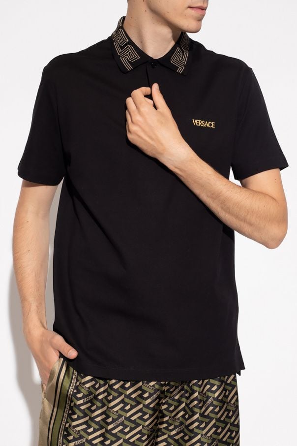  Áo Nam Versace Polo Shirt With Logo 'Black' 