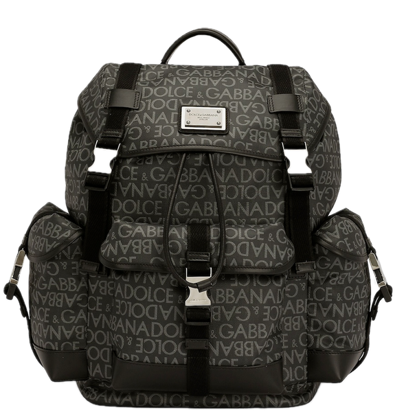  Balo Dolce & Gabbana Coated Jacquard Backpack 'Grey' 