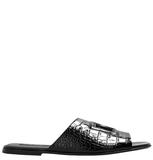  Dép Nam Dolce & Gabbana Crocodile Skin Slide 'Black' 