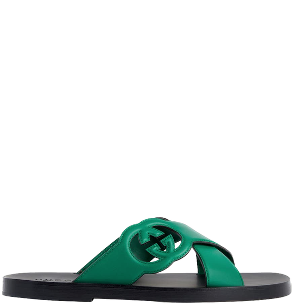  Dép Nam Gucci Interlocking G Slide Sandal 'Green' 