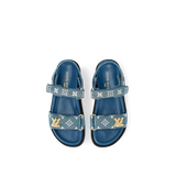  Dép Nữ Louis Vuitton LV Sunset Flat Comfort Sandals 'Blue' 