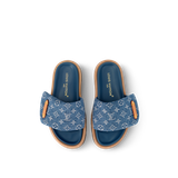  Dép Nữ Louis Vuitton Pool Pillow Flat Comfort Mules 'Blue' 