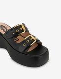  Dép Nữ Moschino Buckles Platform Sandals 'Black' 
