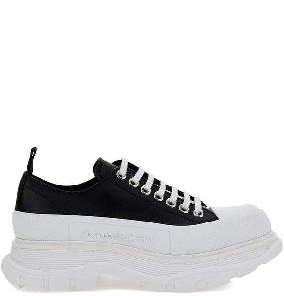  Giày Nam Alexander Mcqueen Hybrid Leather Sneaker 'Black' 