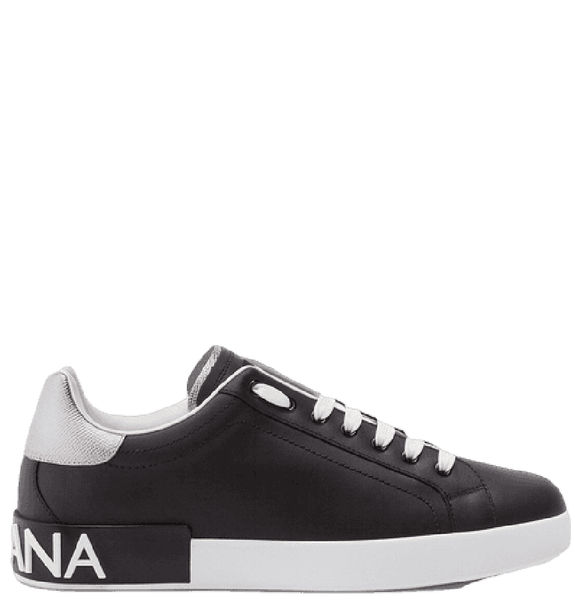  Giày Nam Dolce & Gabbana Calfskin Nappa Portofino Sneakers 'Black' 