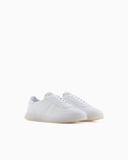  Giày Nam Emporio Armani Leather Sneakers 'White' 