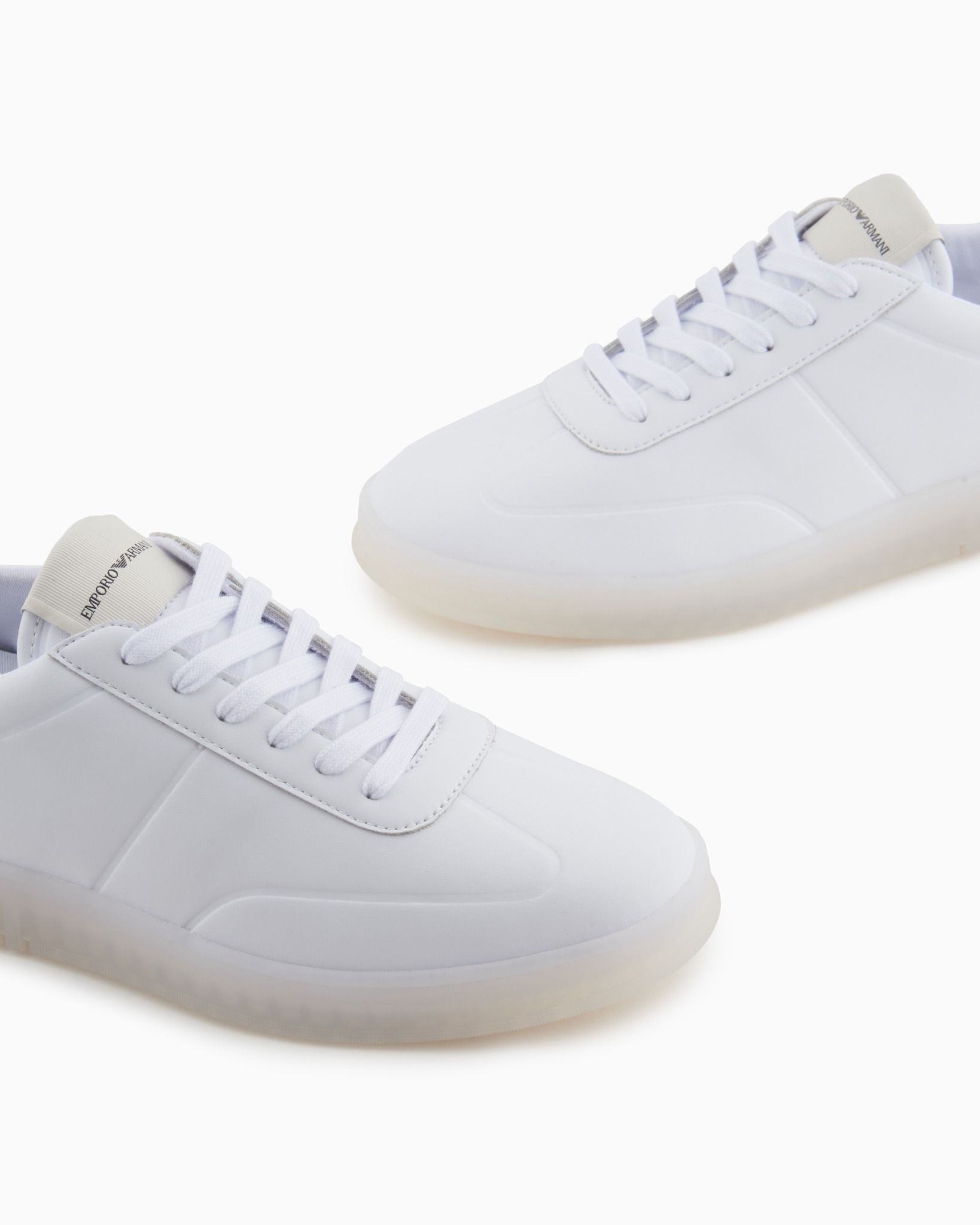  Giày Nam Emporio Armani Leather Sneakers 'White' 