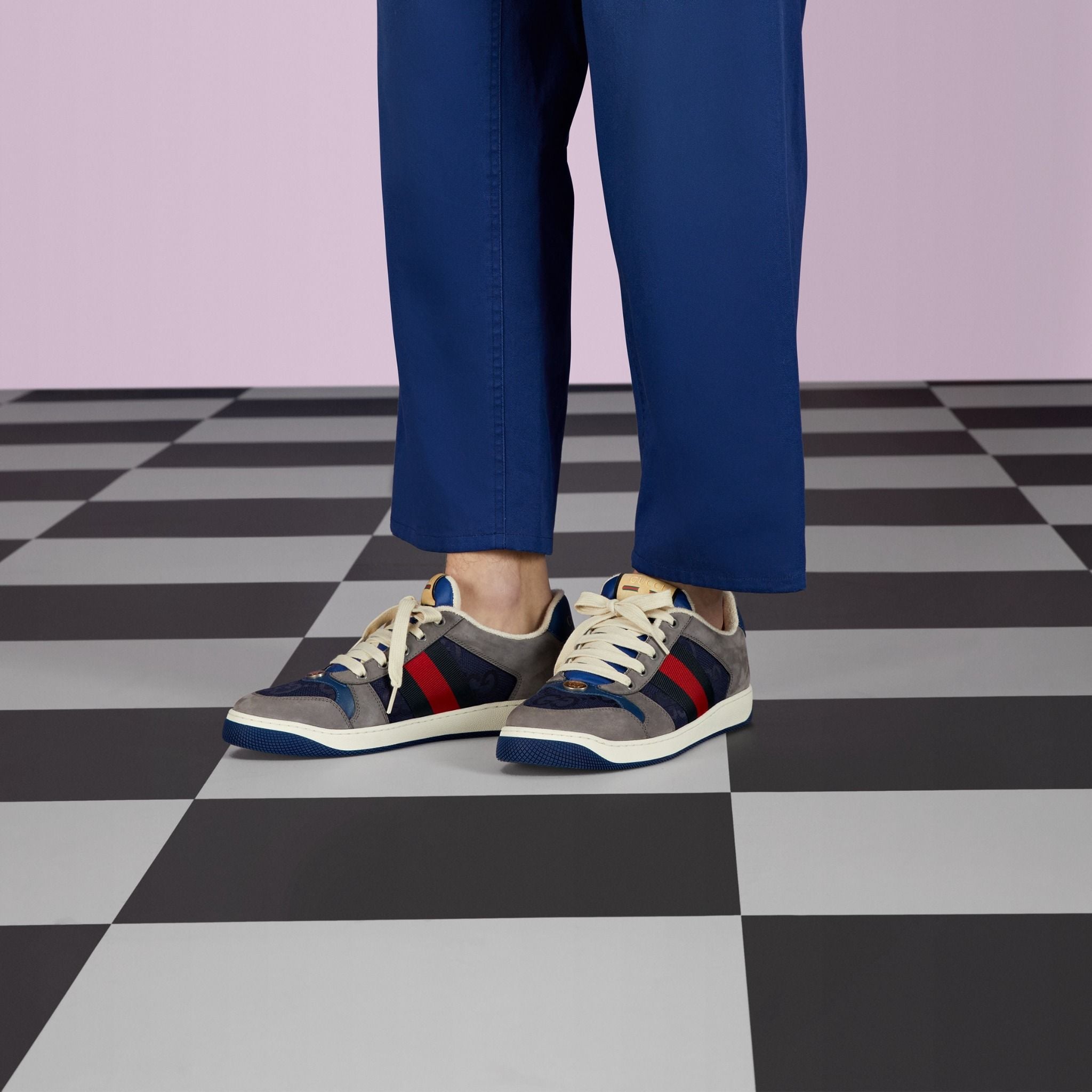 Giày Nam Gucci GG Screener Sneaker 'Grey Suede' 576223-FAA3T-4551 – LUXITY