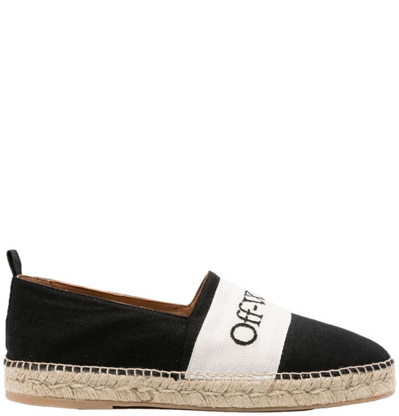  Giày Nam Off-White Linen Espadrilles 'Black' 