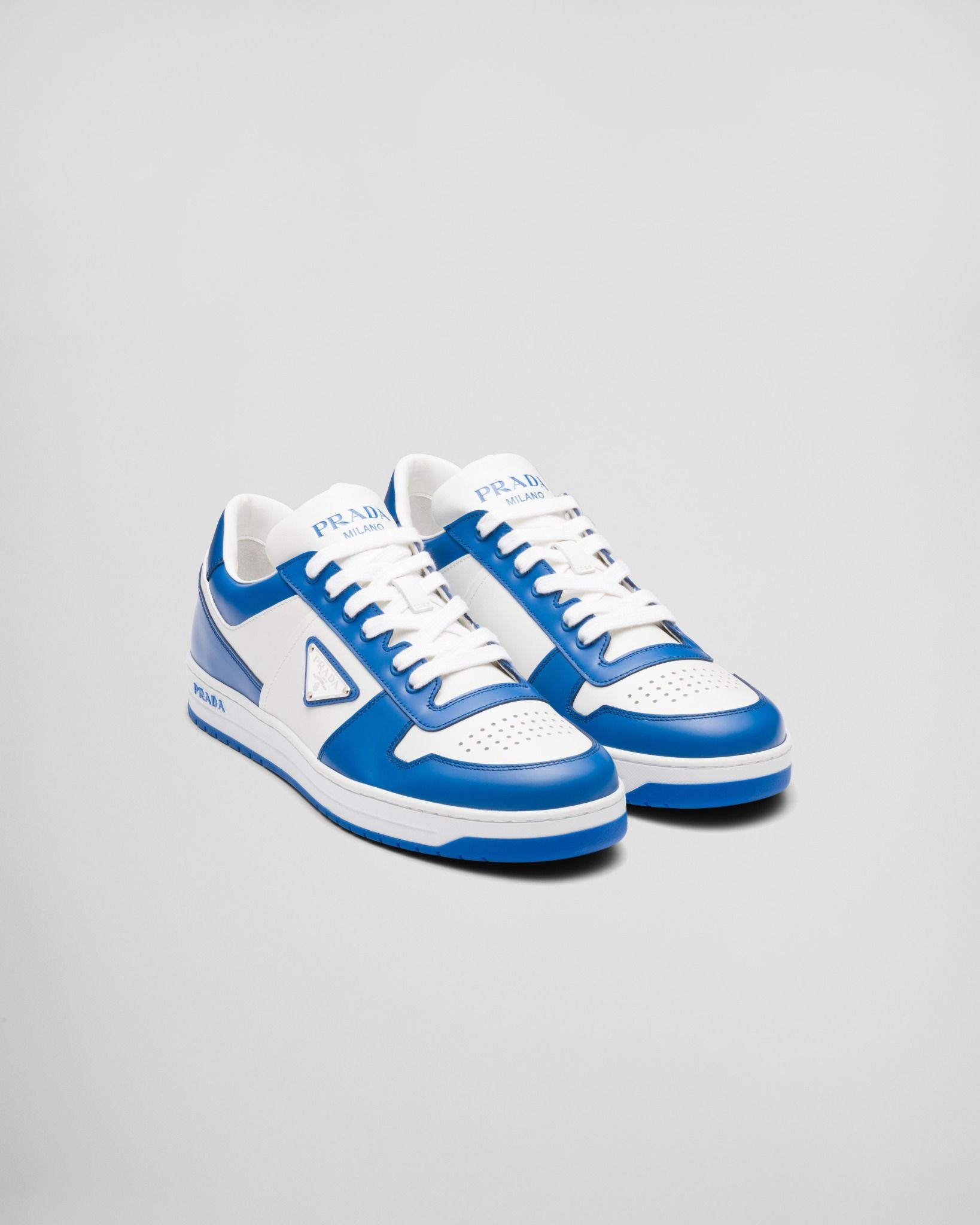  Giày Nam Prada Downtown Leather Sneakers 'Cobalt Blue' 