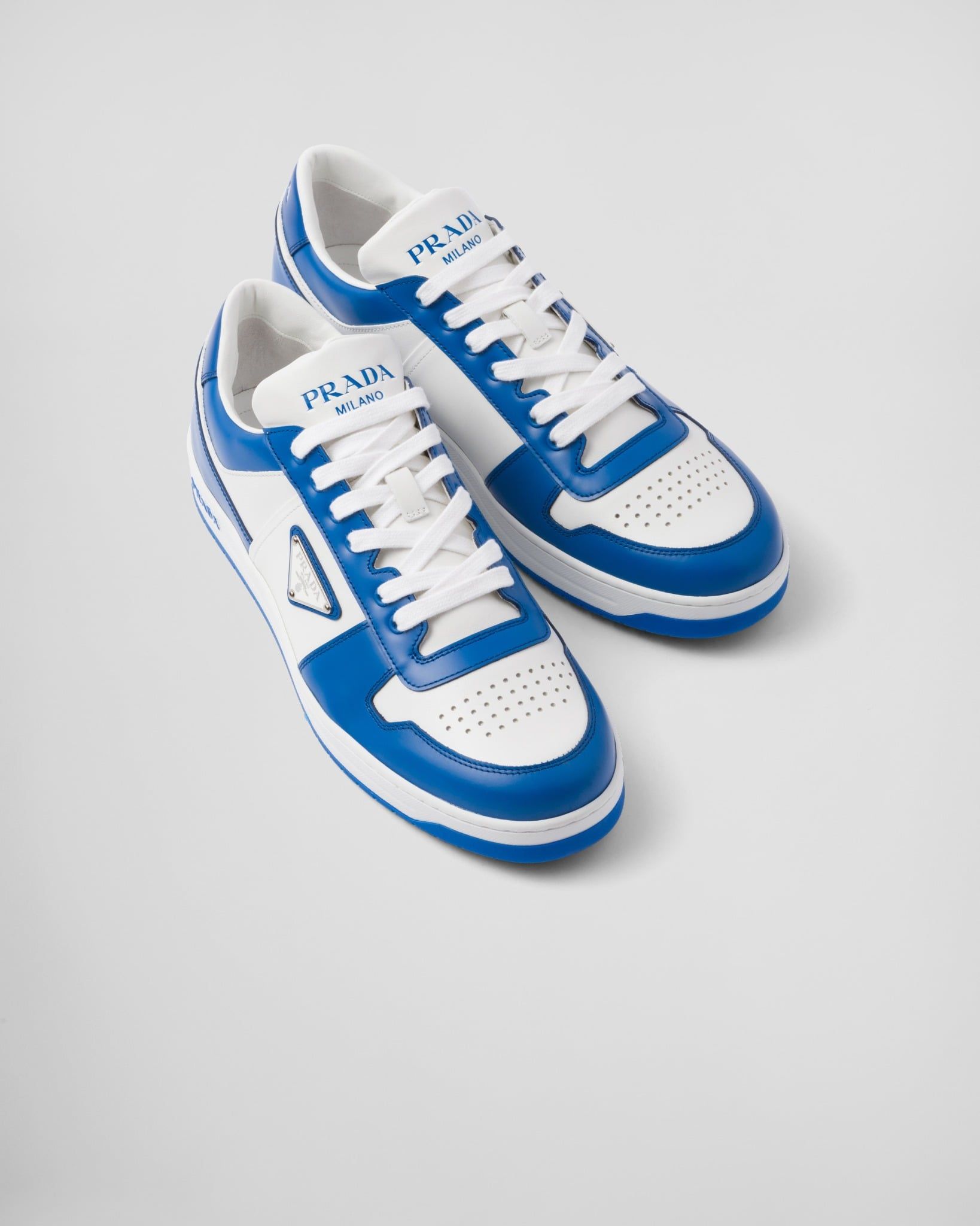  Giày Nam Prada Downtown Leather Sneakers 'Cobalt Blue' 